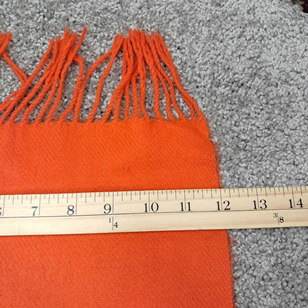 Berkshire Scarf Set 2 Orange Mustard Yellow Acrylic Fringe Winter Scarves 60x12‎